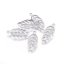 Prívesok z 304 ocele "lístok", strieborný, 13x5.5x0.3mm