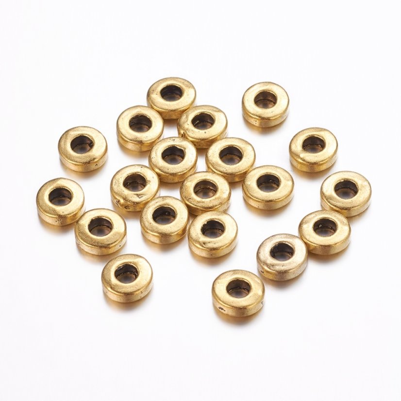 Kovový oddeľovač, donutok, zlatý, 6x2 mm