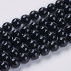 Přírodní onyx - korálky, černé, 6 mm