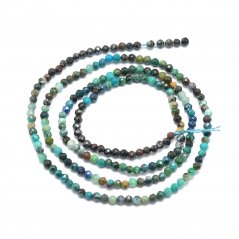 Natürlicher Chrysokoll - Perlen, geschliffen, mehrfarbig, 2 mm