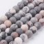 Natürlicher Jaspis - Perlen, matt, Zebra, grau-rosa, 8 mm
