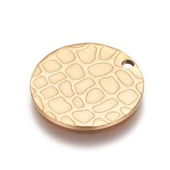 Přívěsek ze 304 ocele se strukturou, zlatý (IP), 15x1 mm