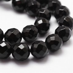 Prírodný onyx - korálky čierne brúsené 8 mm