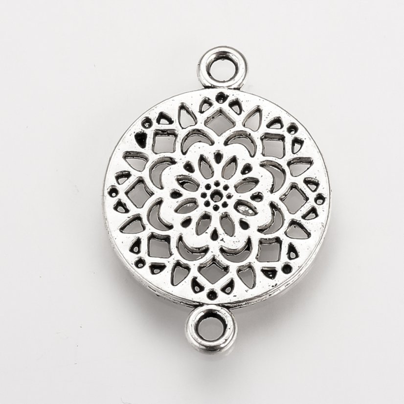 Medzidiel "kytička" - strieborný, 20x14x1mm