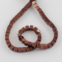 Szintetikus hematit, nem mágneses - gyöngy, réz, 2x2 mm