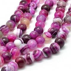 Gestreifter Naturachat - Perlen, rosa, 8 mm