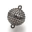 Magnetické zapínanie s kubickými zirkónmi z mosadze, gunmetal, 12x8 mm