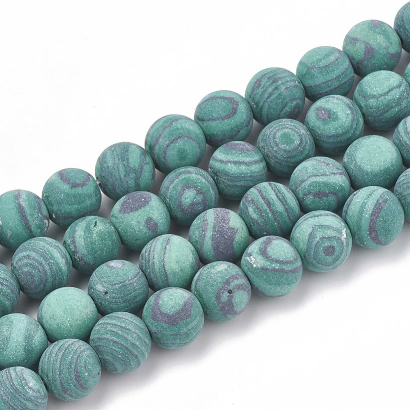 Synthetischer Malachit - Perlen, matt, grün, 8 mm