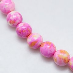 Szintetikus óceáni jade - gyöngyök, világos rózsaszín, 6 mm