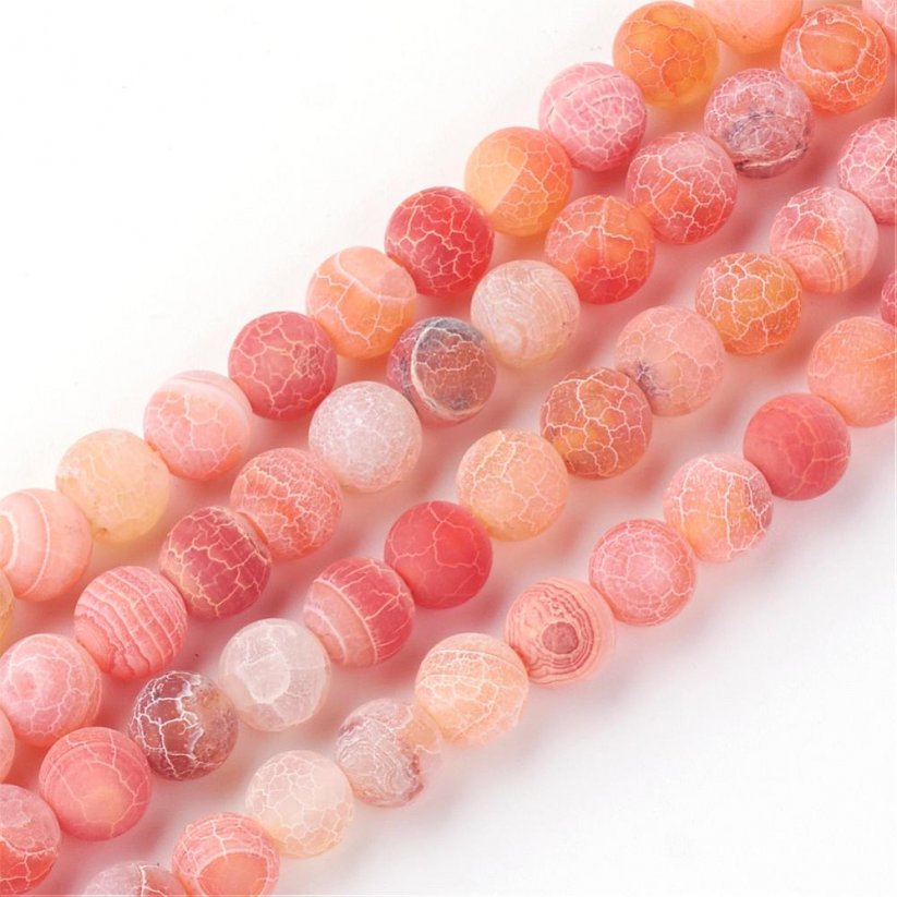 Naturachat - Perlen, Eis, orange, 6 mm
