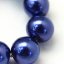 Glasperlen mit Perlmuttereffekt - 8 mm, blau