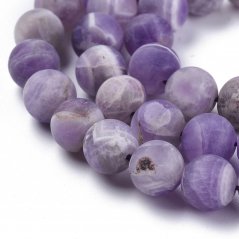 Natürlicher Amethyst - Perlen, Eis, lila, 8 mm