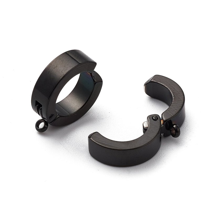 Zapínanie na náušnice z 304 ocele, čierny, 16x13x2mm