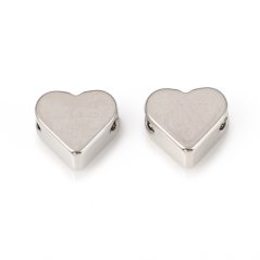 Sárgaréz szívalakú elválasztó - platina 6.5x6.5x3mm