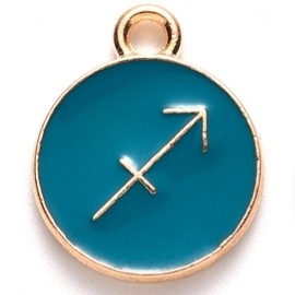 Metallanhänger Sternzeichen - Schütze, blau, 15x12x2 mm
