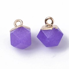 Přívěšek z bílého nefritu s očkem - fialový, 12x10x10mm