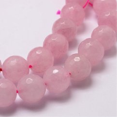 Přírodní broušený růženín - korálky, růžové 8 mm