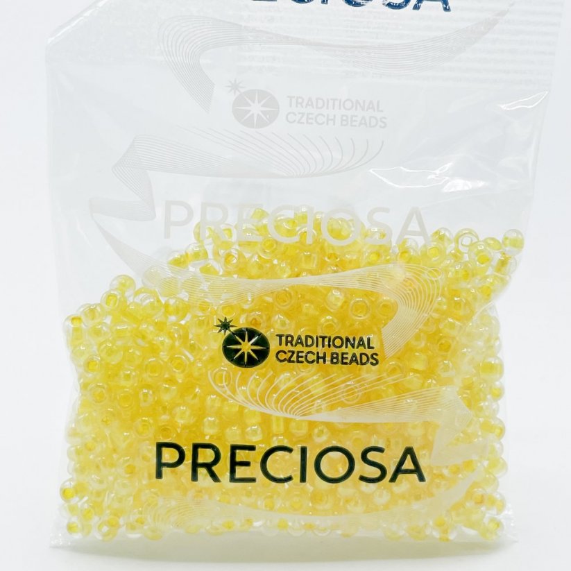 PRECIOSA Rocailles 6/0 Nr. 38683, transparent gelb - 50 g