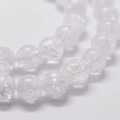 Természetes repedt kristály - gyöngyök, színtelen 4 mm
