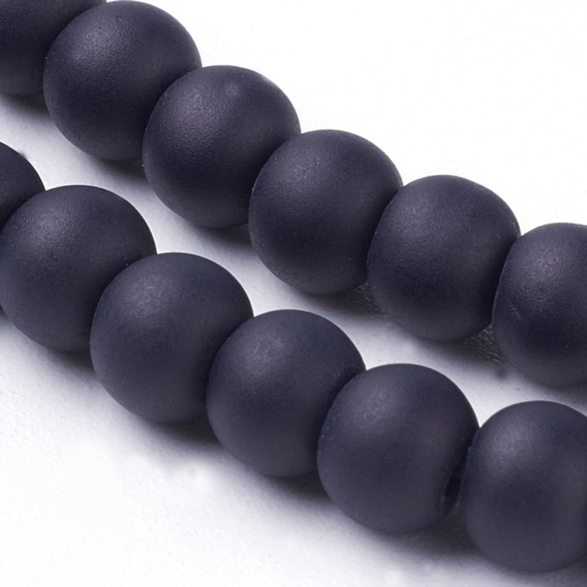 Skleněné korálky matné - 4 mm, černé