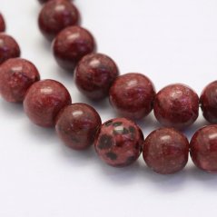 Verrückter Naturachat - Perlen, dunkelrot, 8 mm