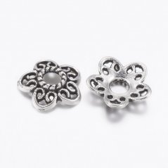 Perlenkappe aus Metall "Blume" 11x3 mm