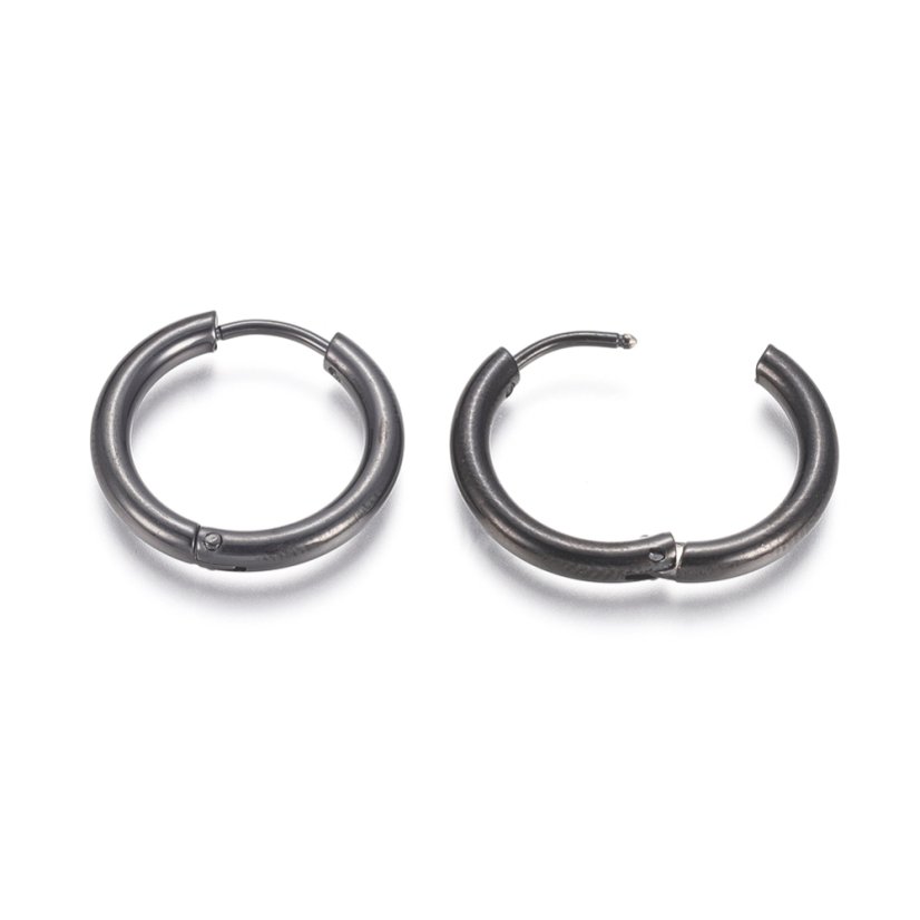 Náušnicové zapínání z 304 ocele, 19x2,5 mm, gunmetal