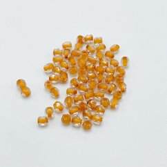 Geschliffene Perlen Kristall orange gesäumt, 3 mm