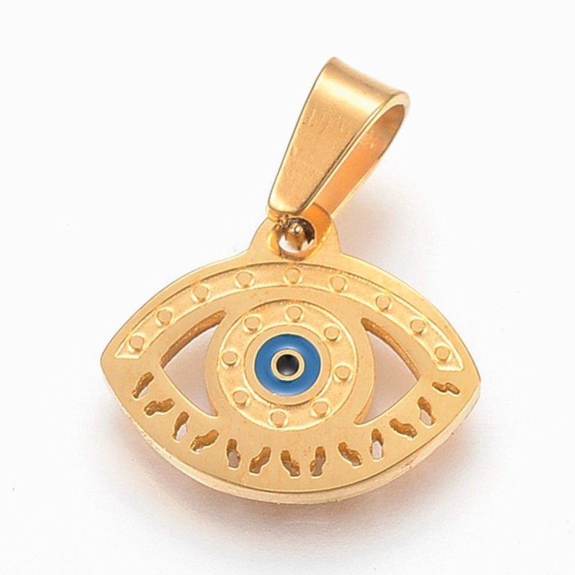Prívesok z ocele 304 (IP) „Očko“ 13 × 16 × 1,5 mm