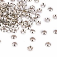Perlenkappe aus Messing, silbern, 3x0,8 mm
