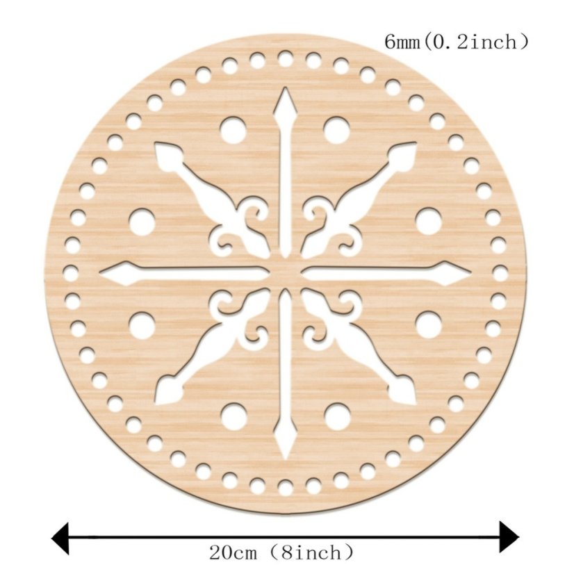 Dřevěné dno na košík, hvězda, 200x6 mm Dřevěné dno na košík, hvězda, 200x6 mm
