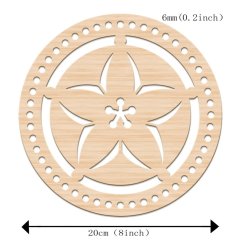 Dřevěné dno na háčkovaný košík, hvězda, 200x6 mm