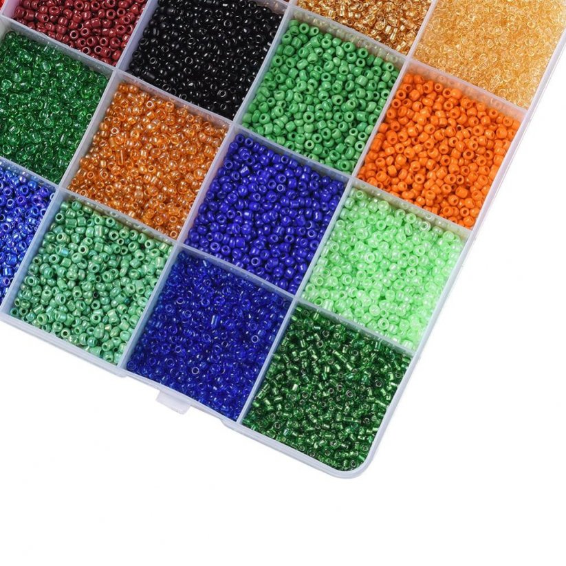 DIY Set rokajlových korálků 12/0, 24 barev