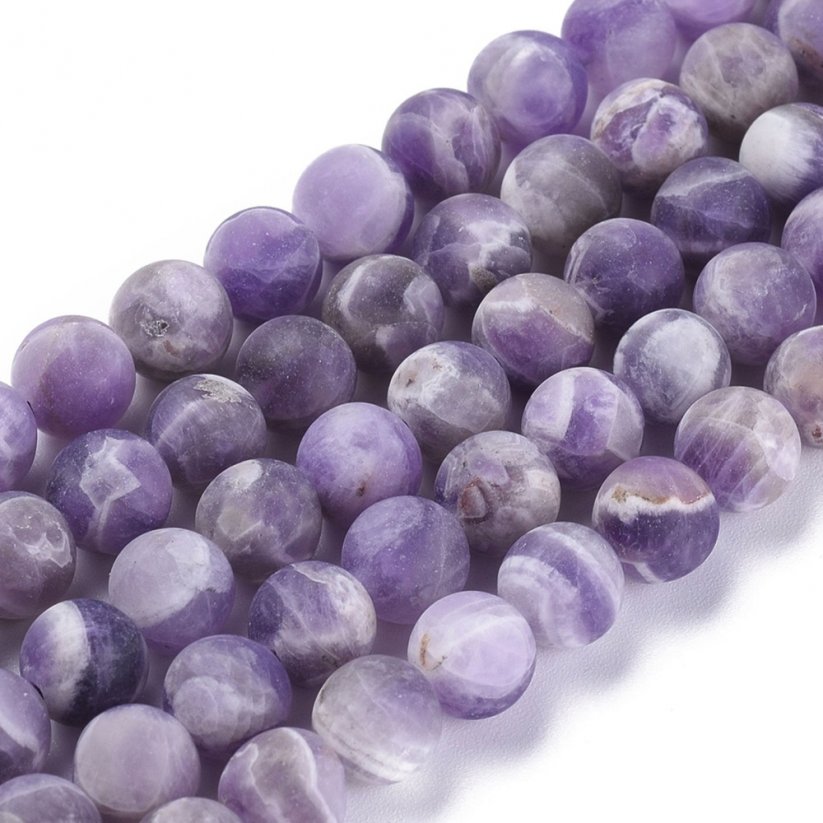 Natürlicher Amethyst - Perlen, Eis, lila, 8 mm