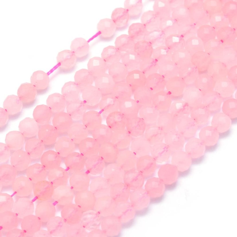 Prírodný ruženín - korálky, brúsené, ružové 3 mm