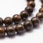 Természetes bronzit - gyöngyök, barna, 8 mm