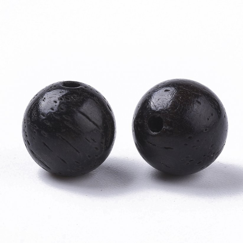 Holzperlen 8 mm, schwarz