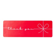 "Thank you" matrica, piros, masnival, 74x25 mm
