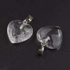 Přívěšek "Srdce", křiš'tál, 22~23x20~20.5x6~7.5mm