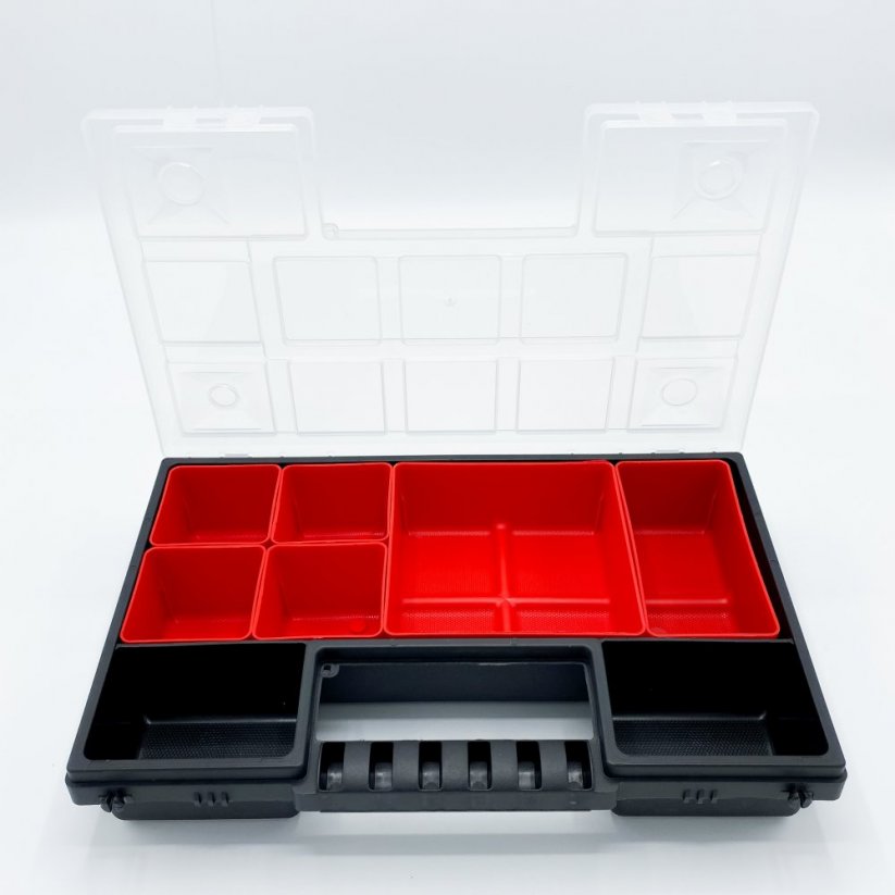 Aufbewahrungsbox aus Plastik mit 8 Fächern, 287x186x50 mm