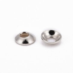 Mosadzný kaplík, strieborný, 3x0,8 mm