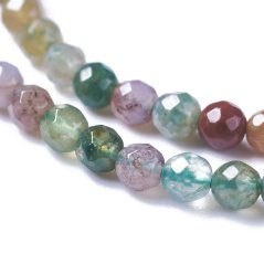 Prírodný indiánsky achát - korálky, brúsené, zelené, 3 mm