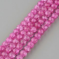 Synthetischer geknackter Kristall - Perlen, magenta, 6 mm