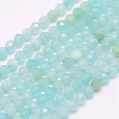 Natürlicher Amazonit - Perlen, grün, Klasse A, 4 mm
