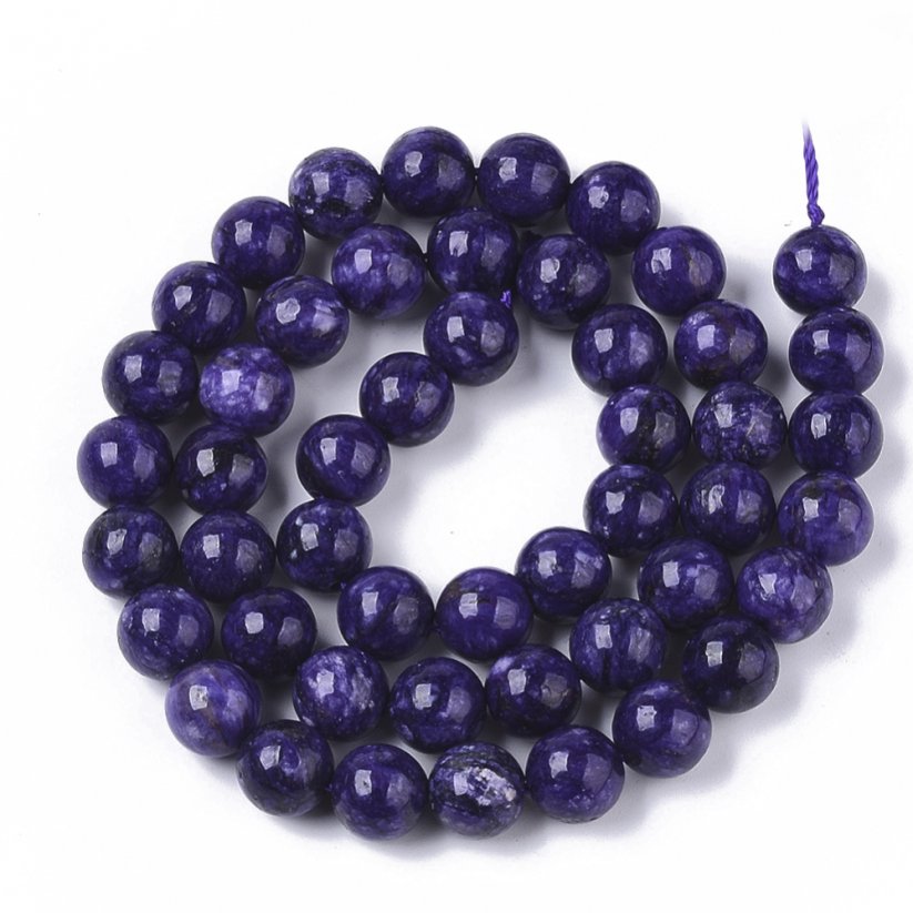 Natürlicher Charoit - Perlen, lila, 8 mm