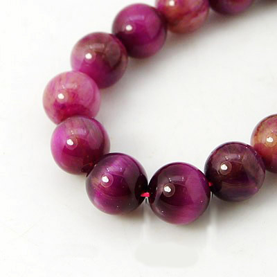 Přírodní tygří oko - korálky, purpurové, 4 mm