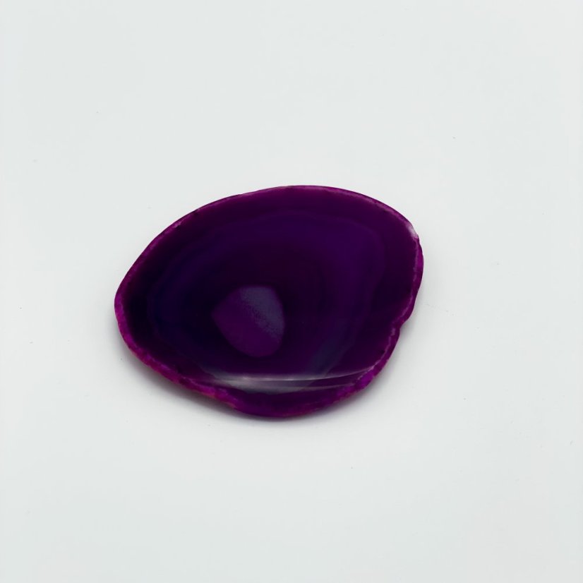 Achát szelet, lila, kb. 8 cm