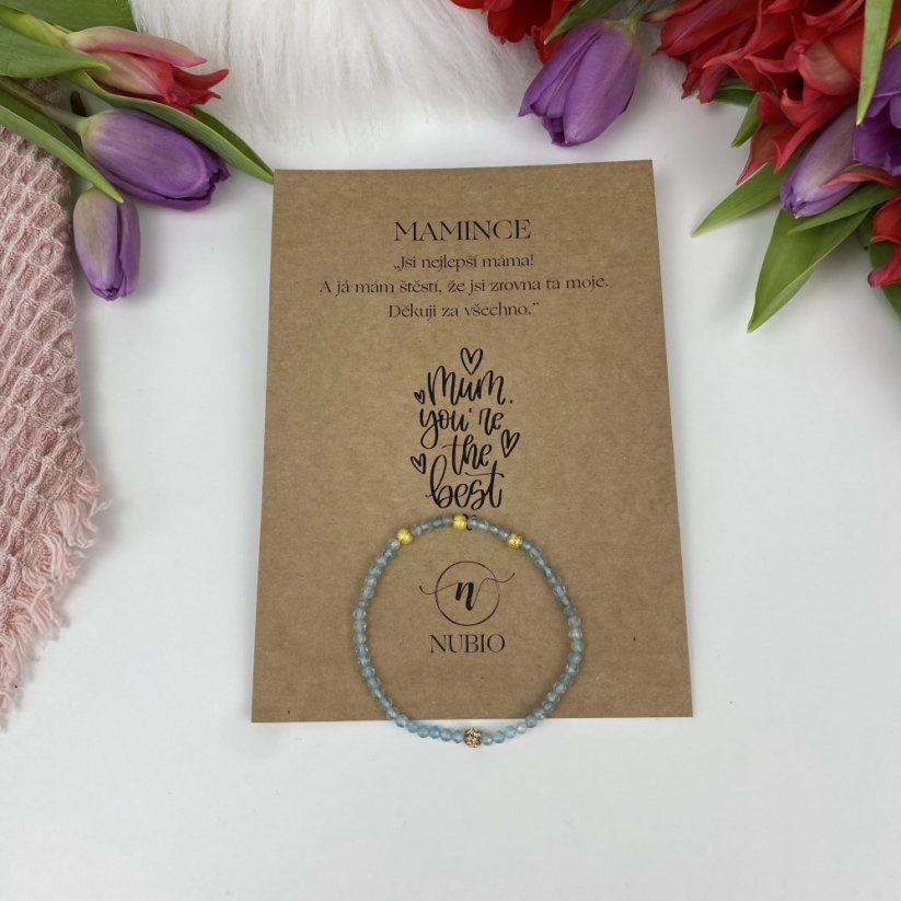 Geschenkkarte für Mama - minimalistisches Armband aus Apatit