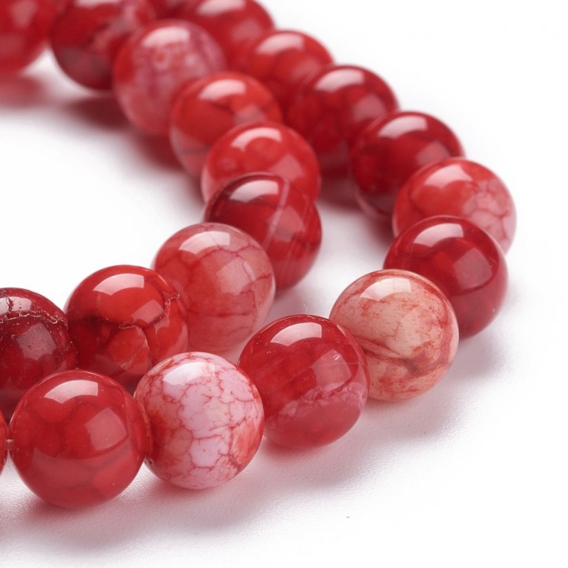 Naturachat - Perlen, rot, geknackt, 8 mm