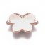 Medzidiel z mosadze, motýlik s perleťou - rosegold, 12x18x3 mm